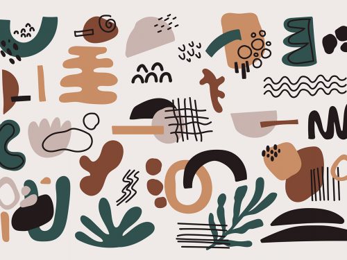 Hand-drawn Abstract Organic Shapes Background