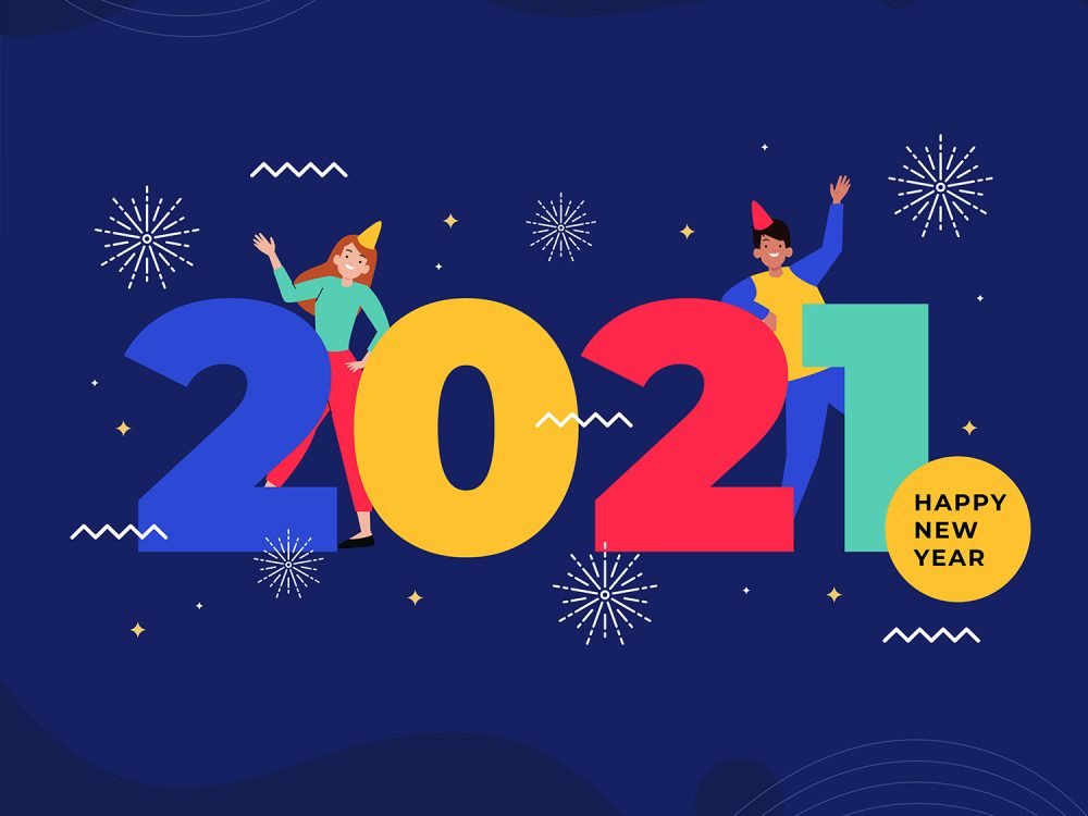 Happy New Year Flat Design Illustration