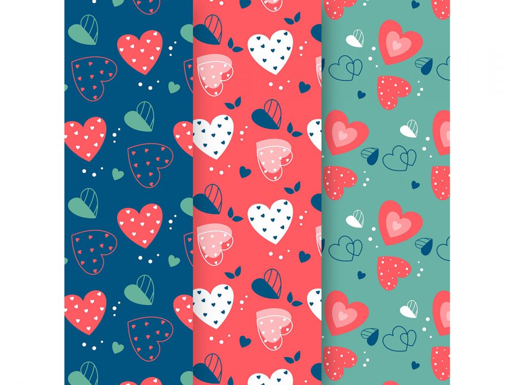 Heart Pattern Flat Design Template