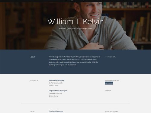 Kelvin – Bootstrap Resume Template