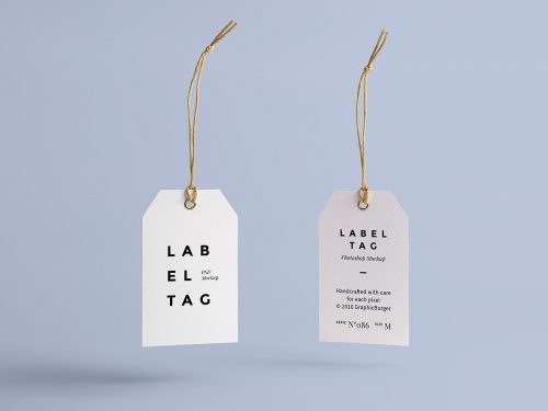 Label Tag Mockup Free PSD