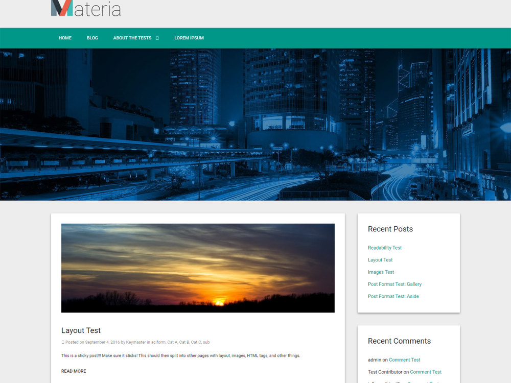 Materia Lite WordPress Theme