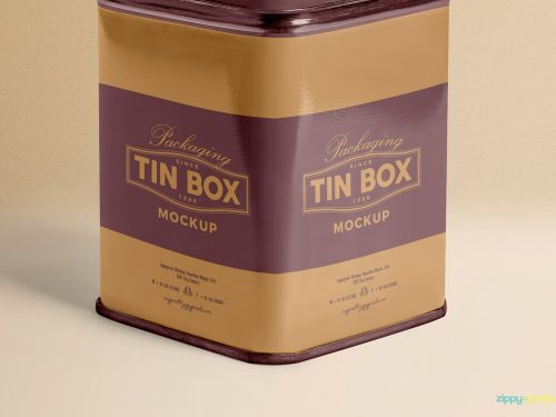 Metallic Box Packaging Mockup