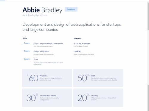 Minimal HTML & CSS Resume Template