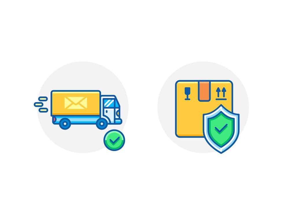 On the Way Package Insurance Icons