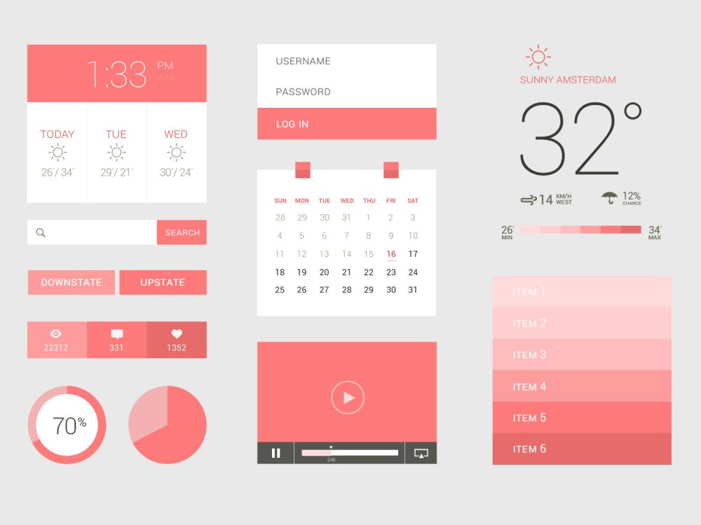 Pink Flat UI