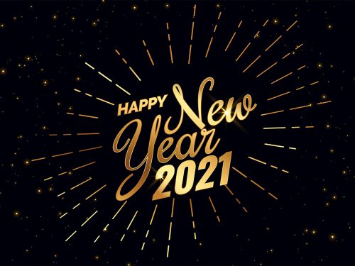 Shiny 2021 Happy New Year Golden Background