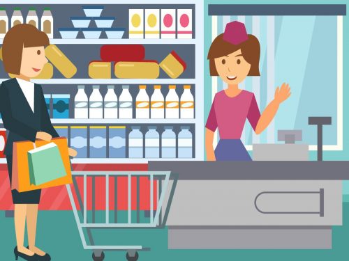 Woman Shopping with the Cart