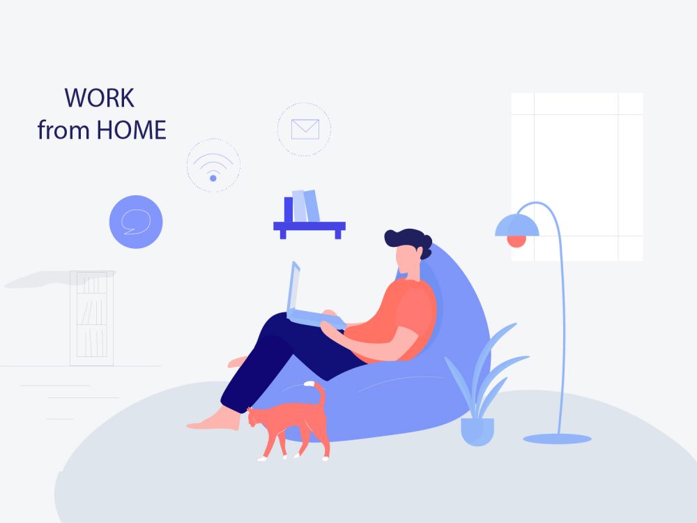 Working Remotely Vector Illustration