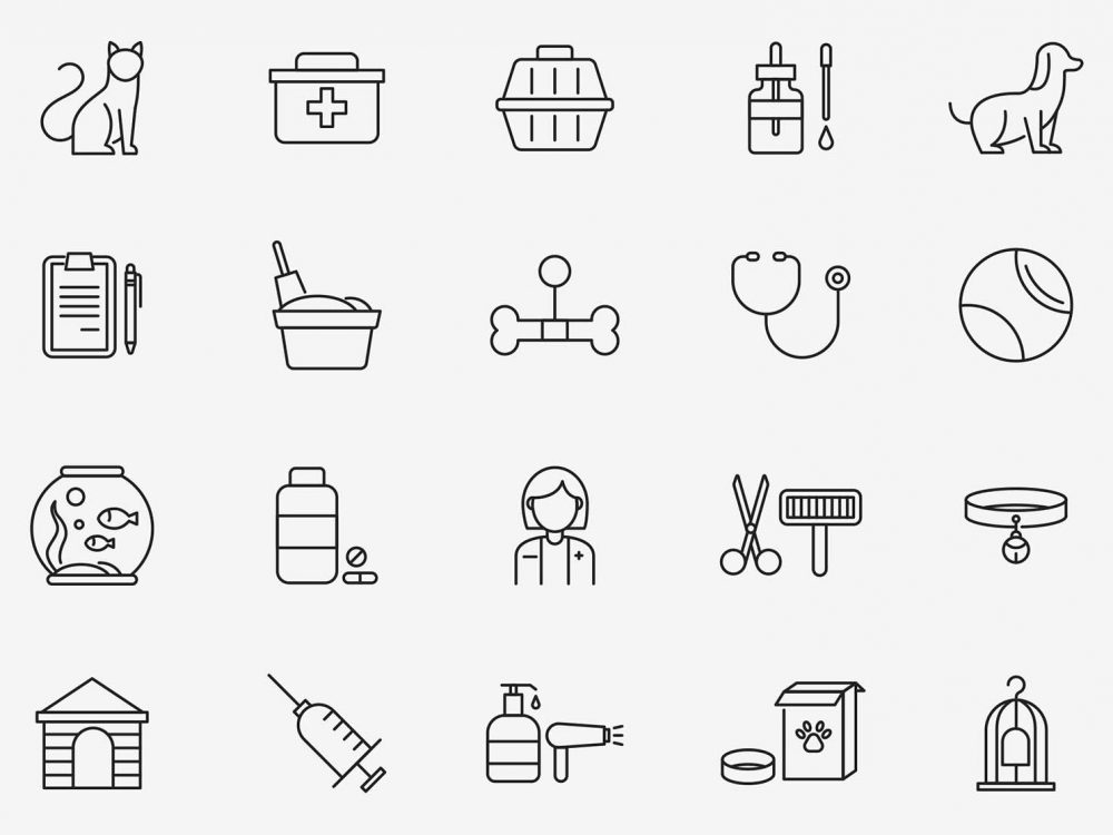 20 Veterinary Vector Icons
