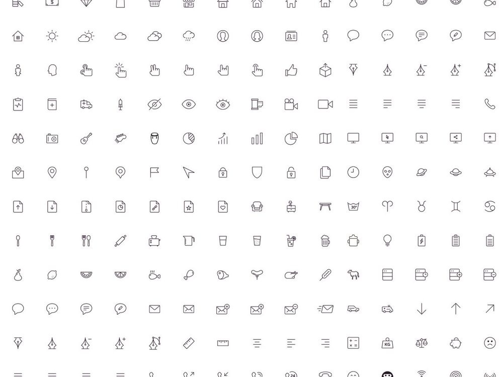 200 Free Outline Icons