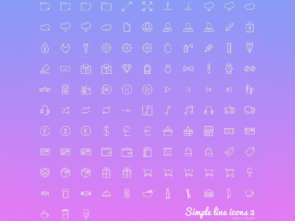 200+ Free Simple Line Icons 2