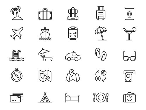 25 Free Travel Illustrator Vector Icons