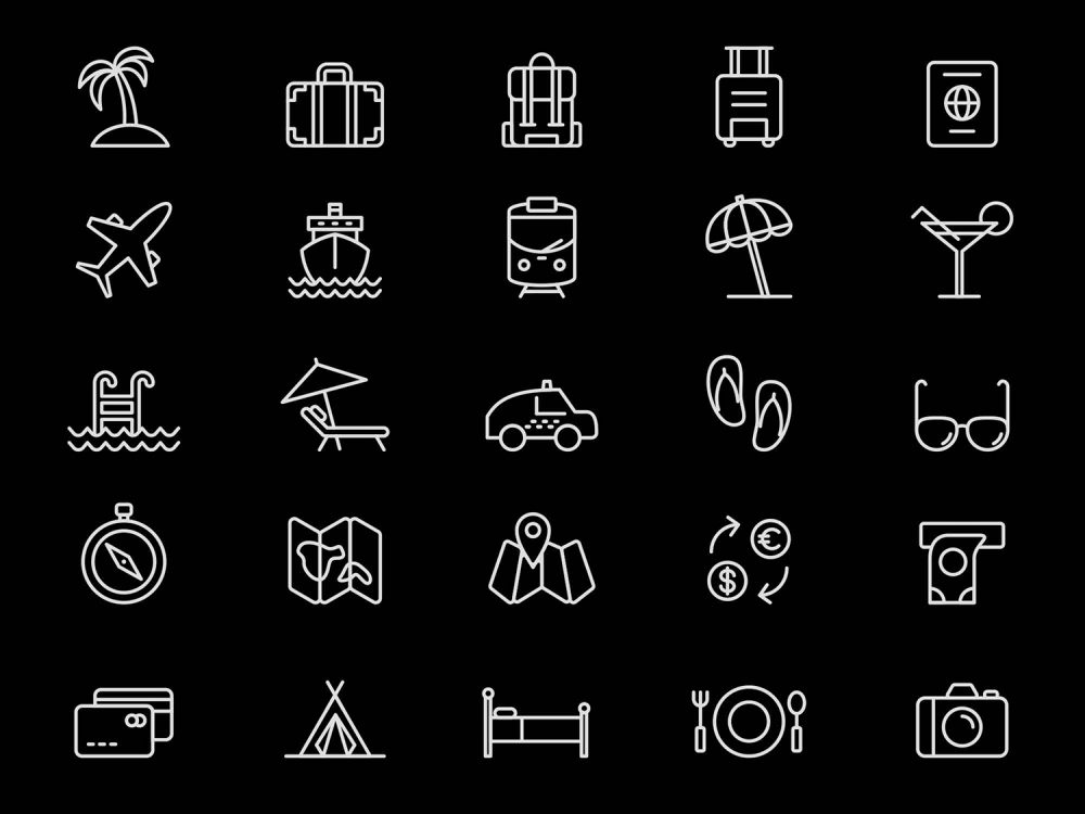 25 Free Travel Illustrator Vector Icons