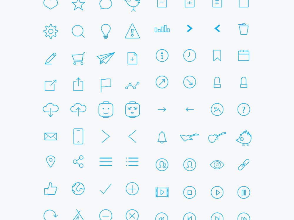 74 Free Flat Line Icons
