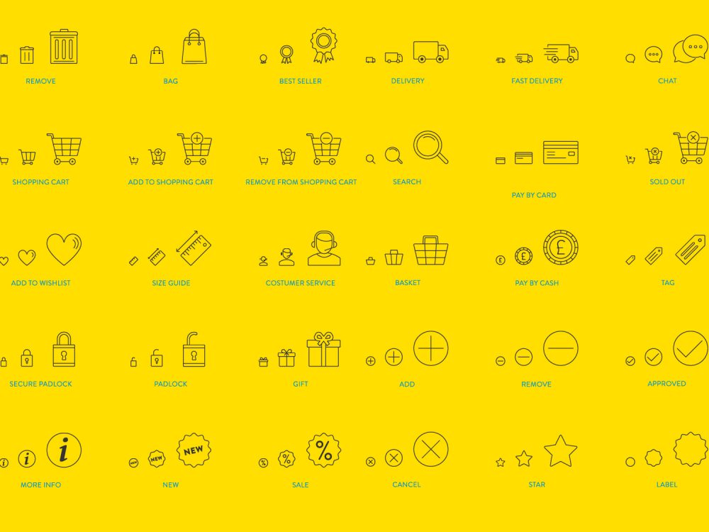 90 Free Responsive Ecommerce Icons