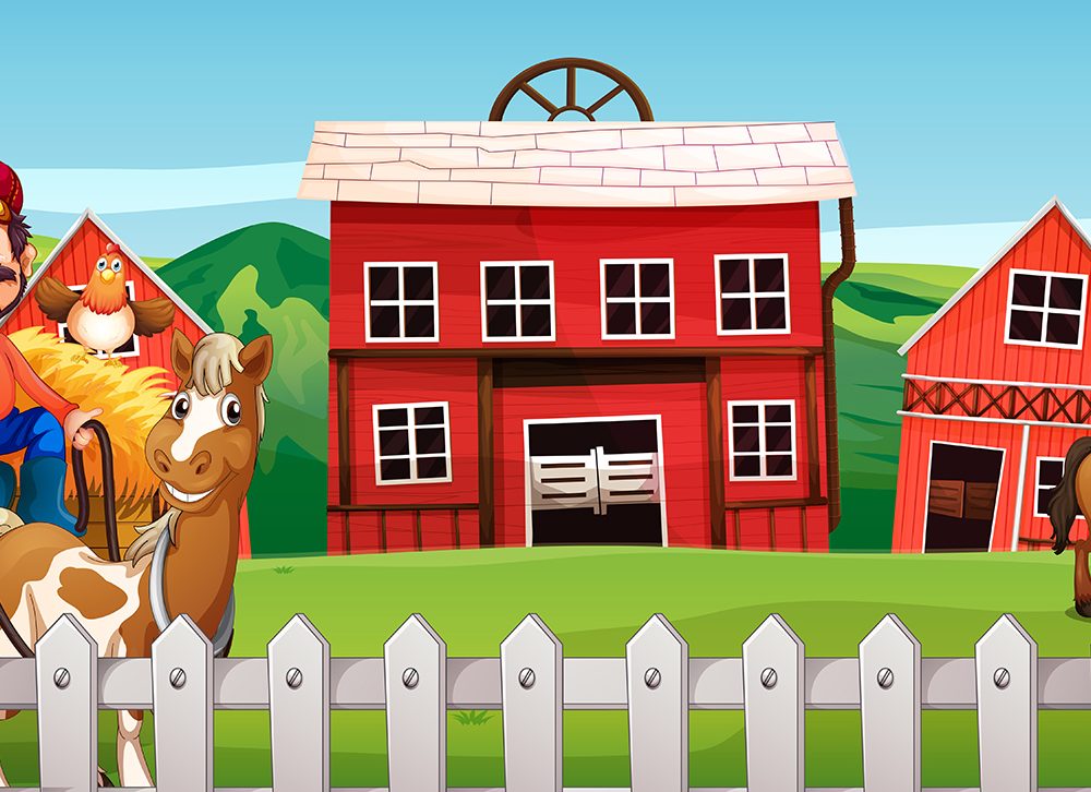 A Farmer at Farmland Illustration