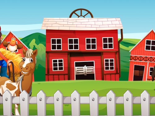 A Farmer at Farmland Illustration