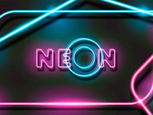 Abstract Glowing Neon Black Background