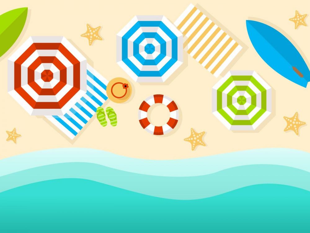 Birdseye Beach Top View Illustration