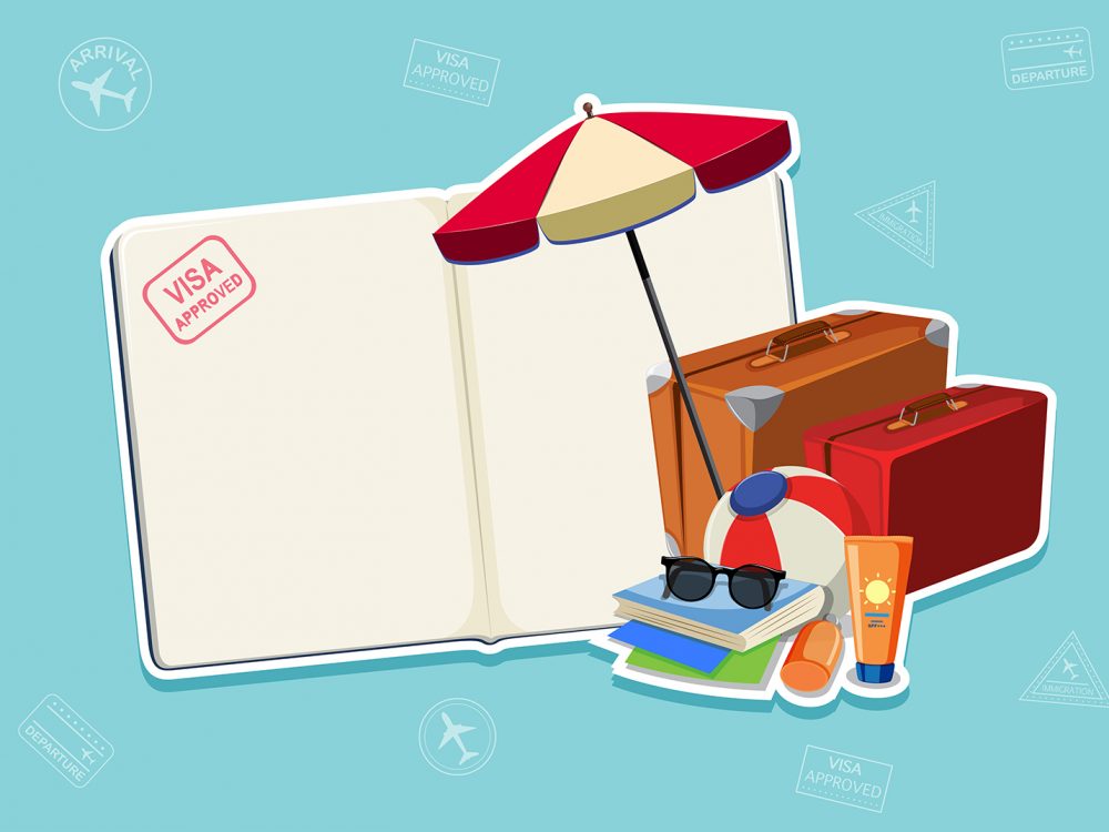 Blank passport page Illustration