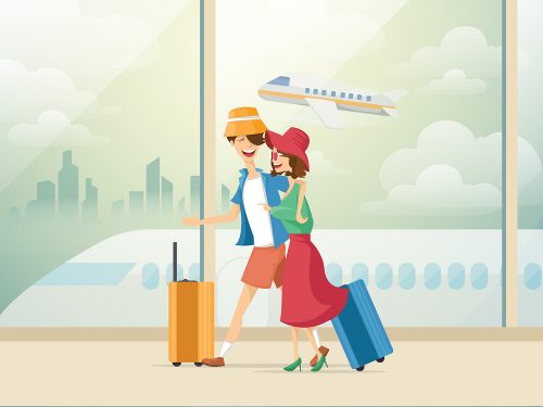 Couple Traveling Illustration