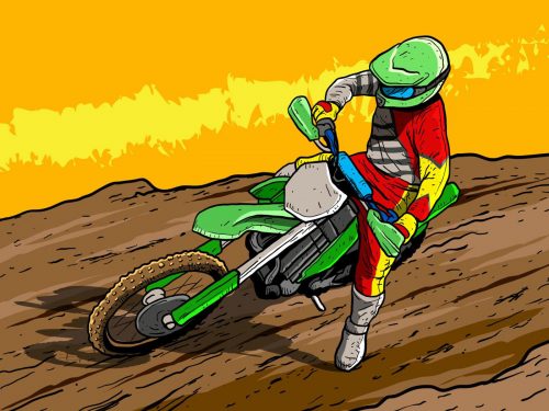 Dirt Bikes Motorcycle Rider Illustration