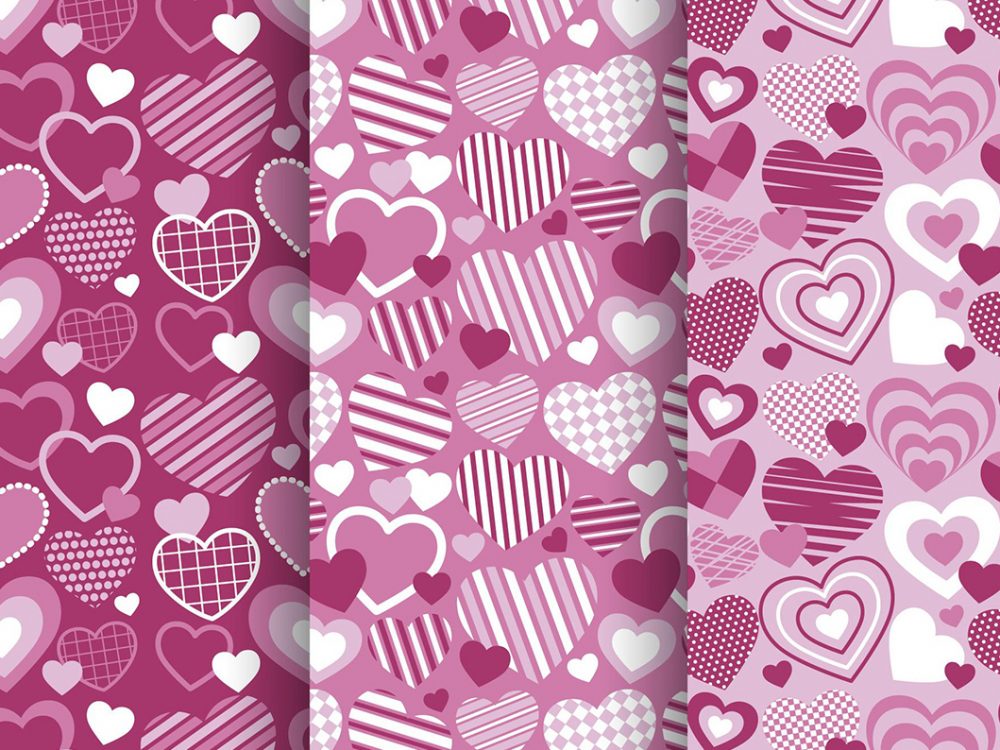 Flat Design Valentines Day Pattern Collection