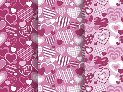 Flat Design Valentines Day Pattern Collection