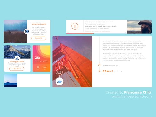 Flat Travel Blog UI Kit