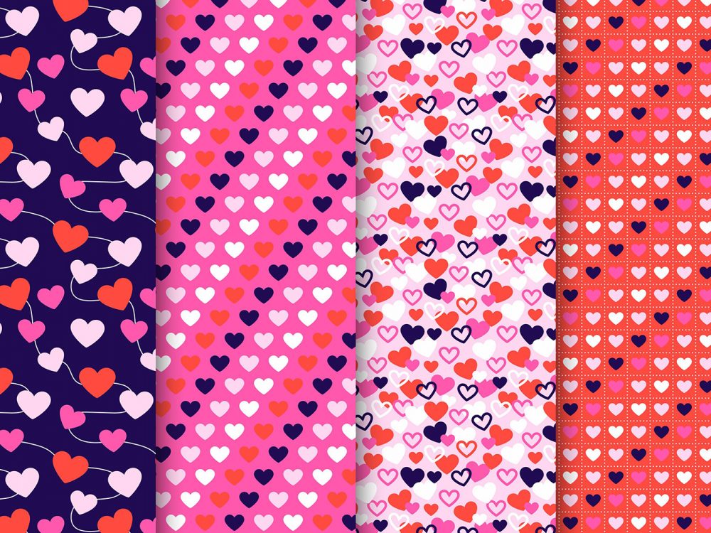 Flat Valentine's Day Pattern Collection