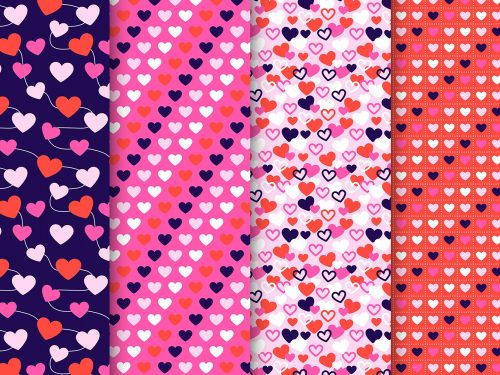 Flat Valentine's Day Pattern Collection