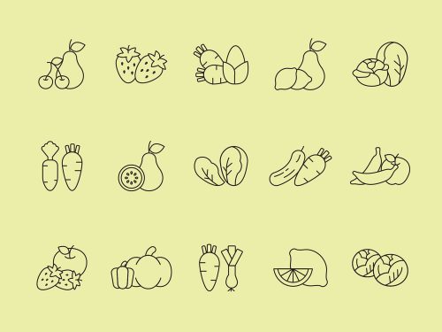 Free Fruit and Vegetable Vector Icons
