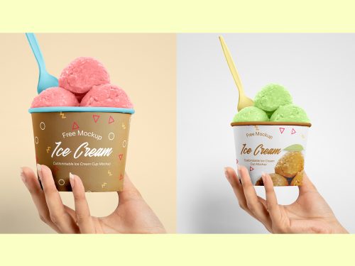 Free Ice Cream Cup Mockup