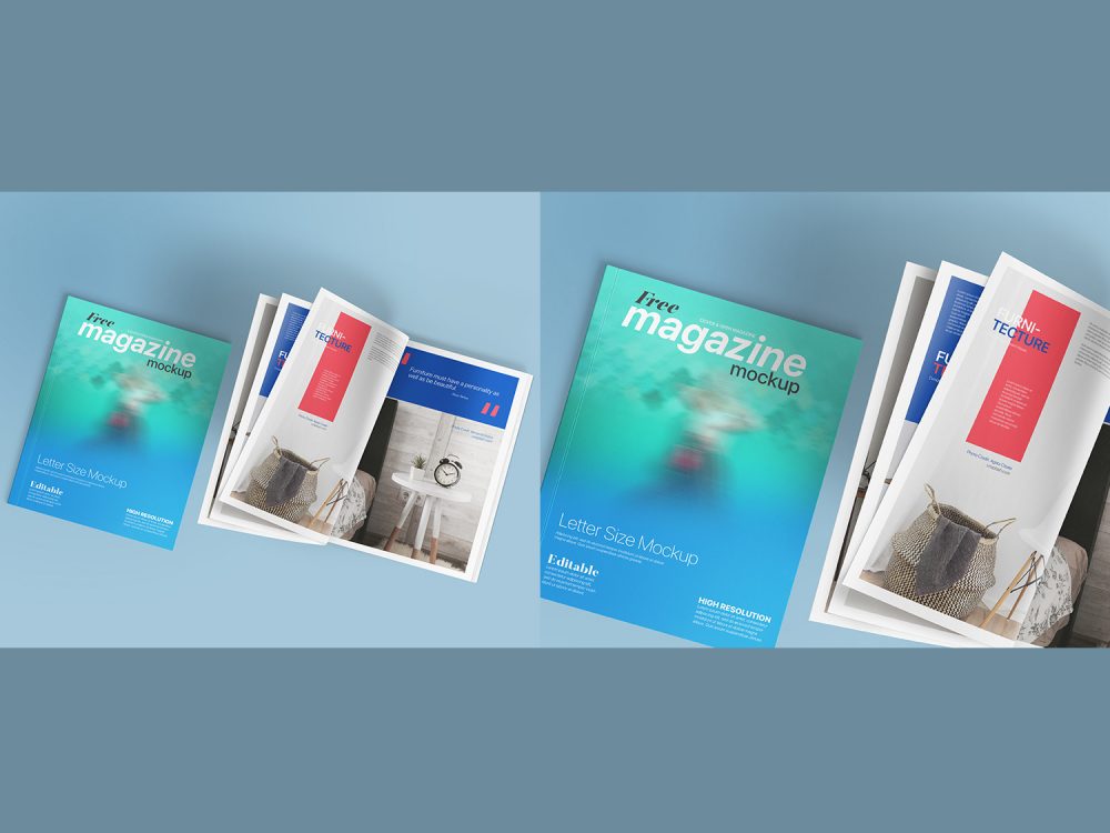 Free Letter Size Magazine Mockup