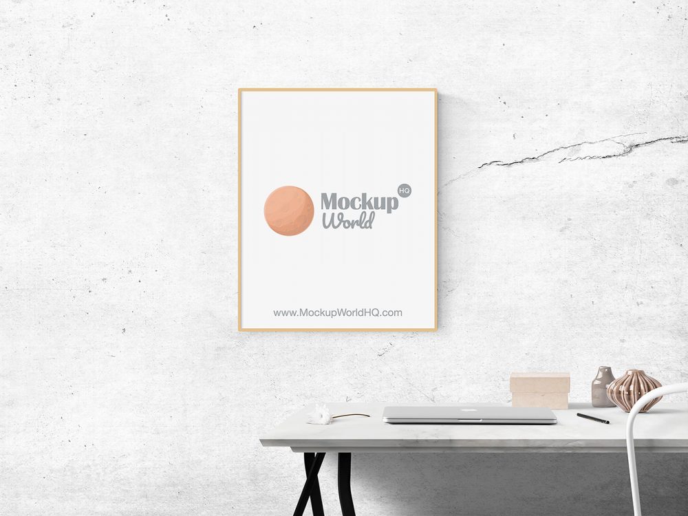 Free Minimalist Poster PSD Mockup