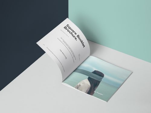 Free Square Brochure Mockup