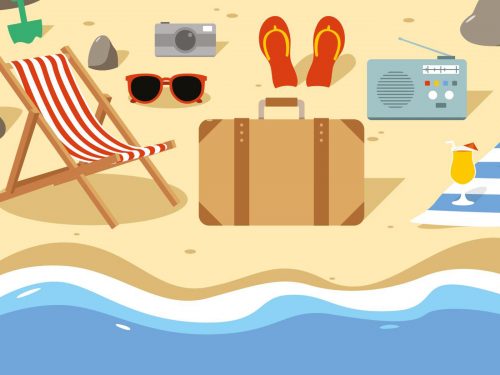 Free Summer Beach Vector Illustration