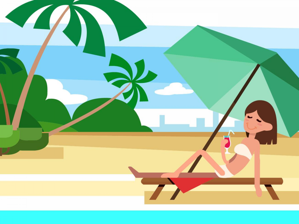 Free Summer Beach Vector Illustration