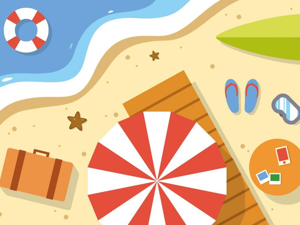 Free Summer Beach Vector Illustration