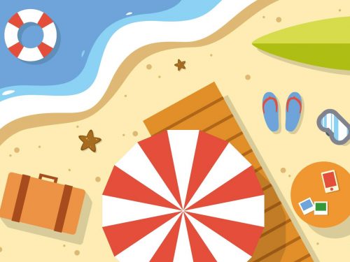 Free Summer Beach Vector Illustration