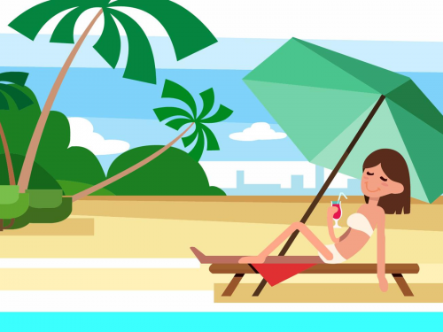 Free Summer Beach Vector Illustration