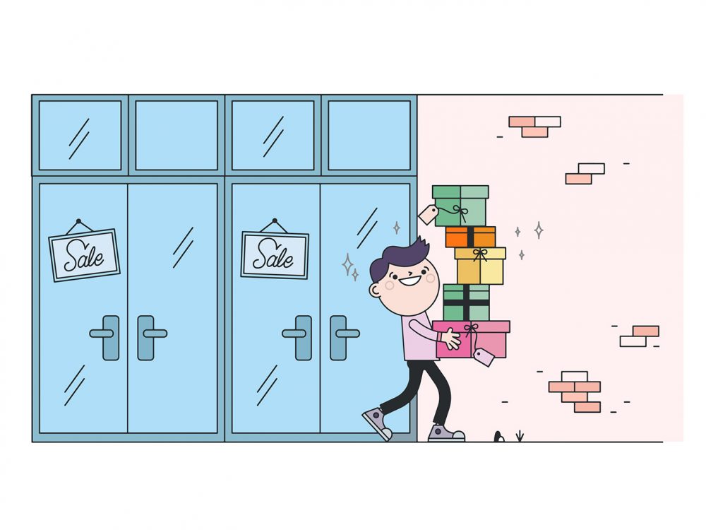 Gifts Shopping Vector