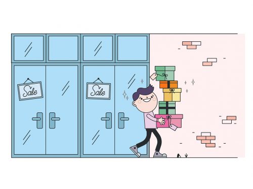 Gifts Shopping Vector