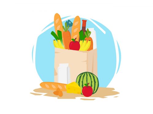 Grocery Shopping Bag Illustration
