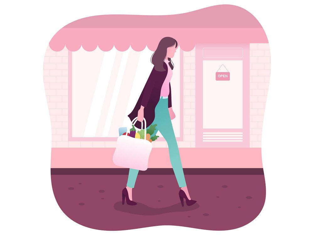 Grocery Shopping Illustrations