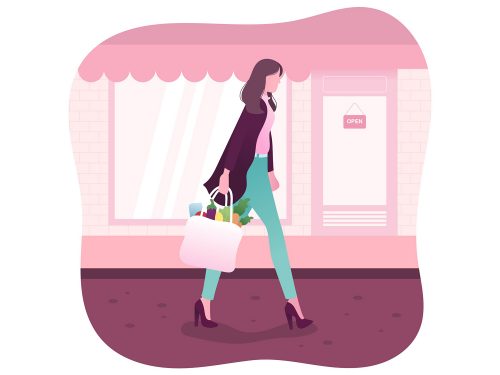 Grocery Shopping Illustrations