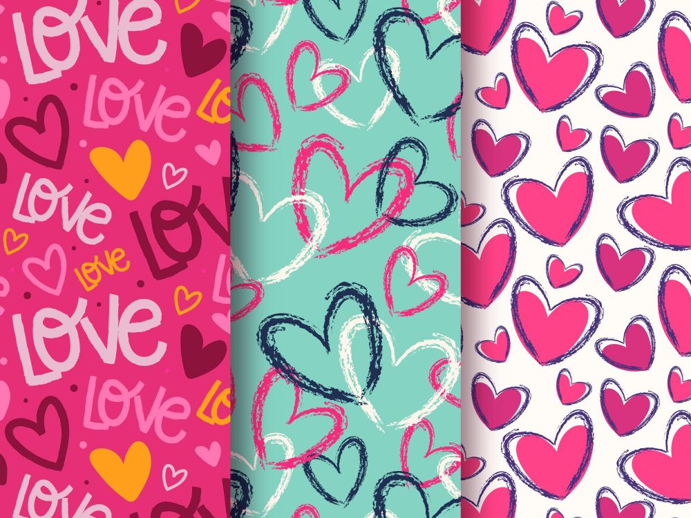 Hand Drawn Valentines Day Pattern Collection