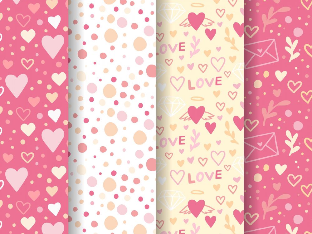 Hand Drawn Valentines Day Pattern Collection