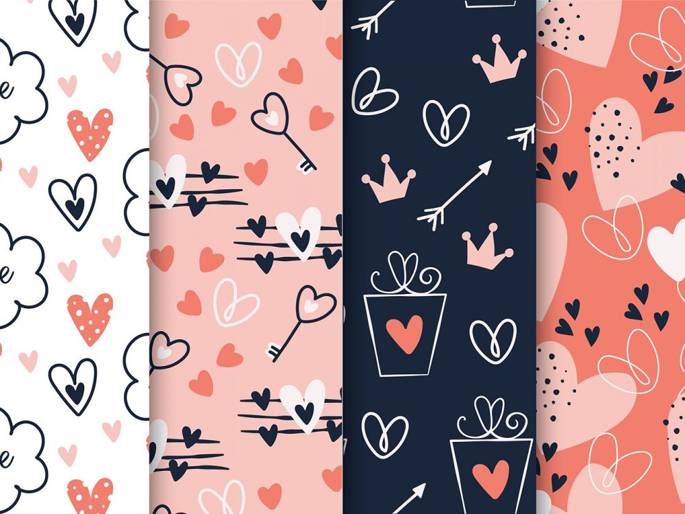 Hand Drawn Valentine's Day Pattern Collection